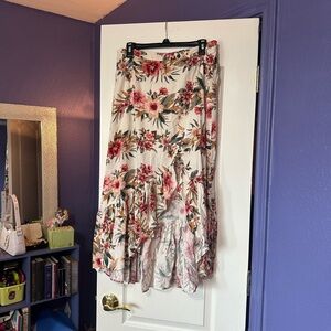 Floral High-Low Skirt
